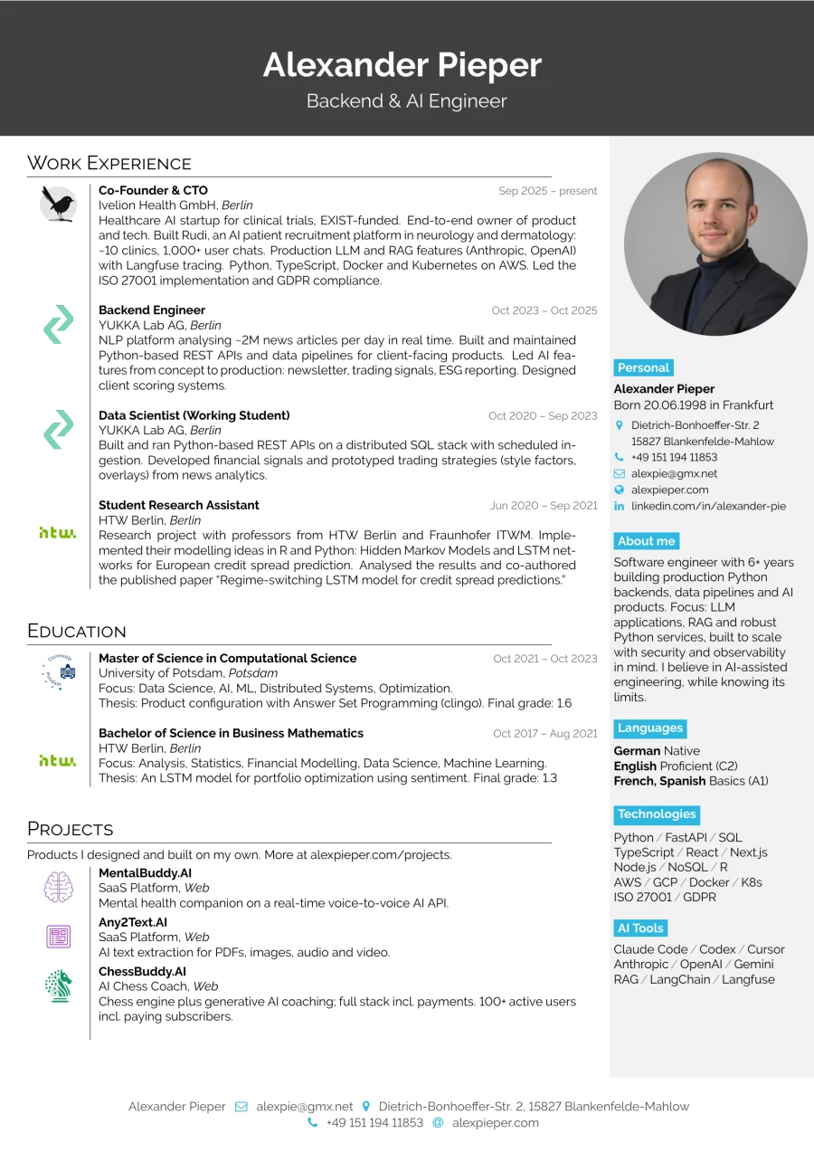 CV Alexander Pieper